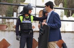 Visita de alcalde a las prácticas y entrenamiento